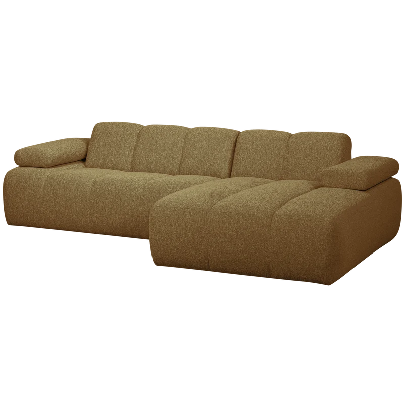 Divano mojo chaise longue destra bouclé giallo marrone melange