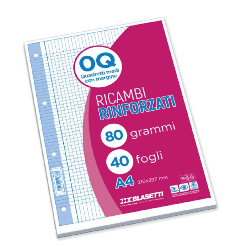 Fogli Di Ricambio A4 Confezione 40fg 80 Gr Q