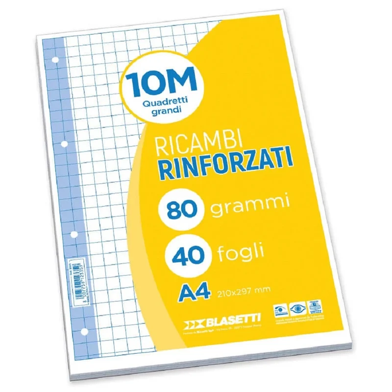 Fogli Di Ricambio A4 Confezione 40fg 80 Gr 10 Mm