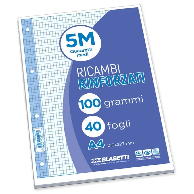 Fogli Di Ricambio A4 Confezione 40fg 100 Gr 5 Mm