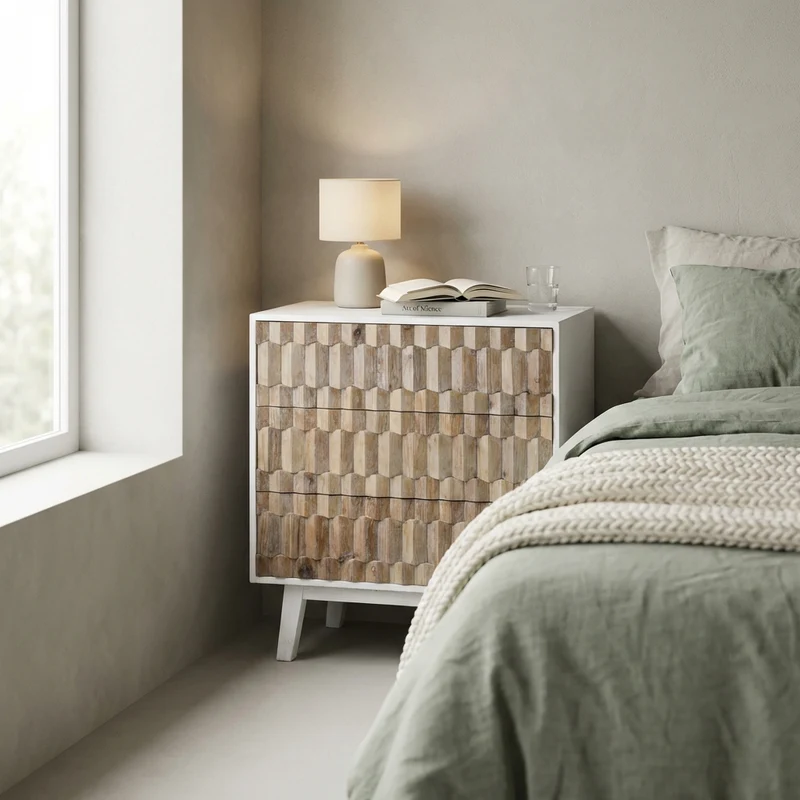 Cassettiera per soggiorno moderna in Legno cm 88x45x89 - FLETCHER