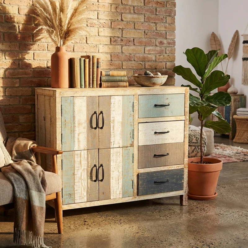 Mobile 4 cassetti 4 ante in Legno cm 100x40x86 - FREDDY