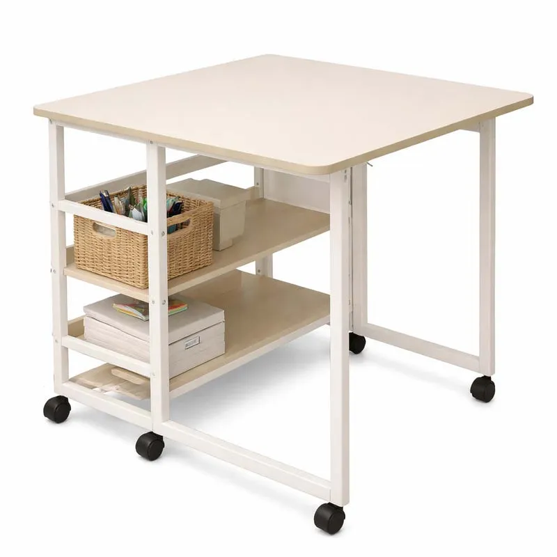 Scrivania Kreta Legno E Bianco 3 Ripiani