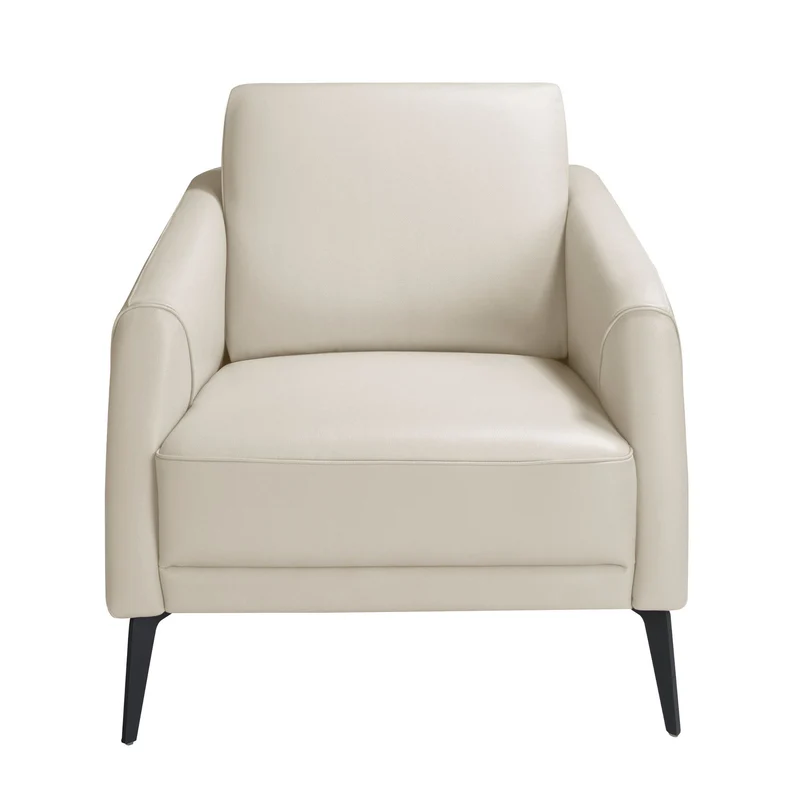 Poltrona in pelle grigio taupe