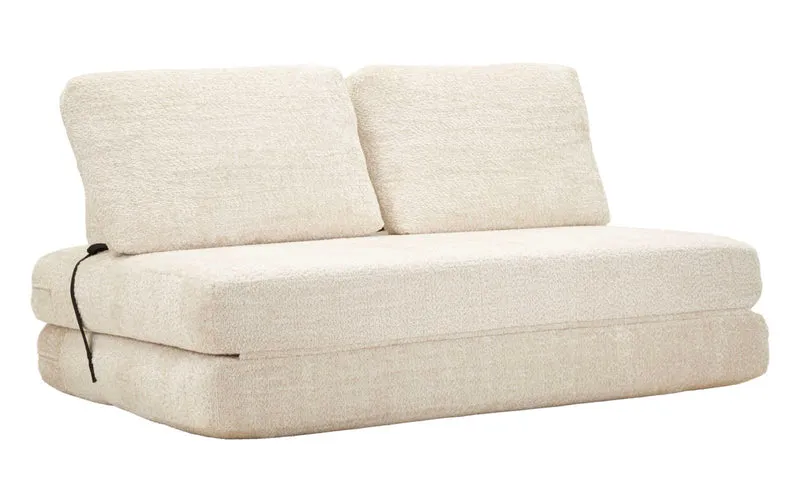 Divano letto modulare bianco moderno con texture soffice - FASTER