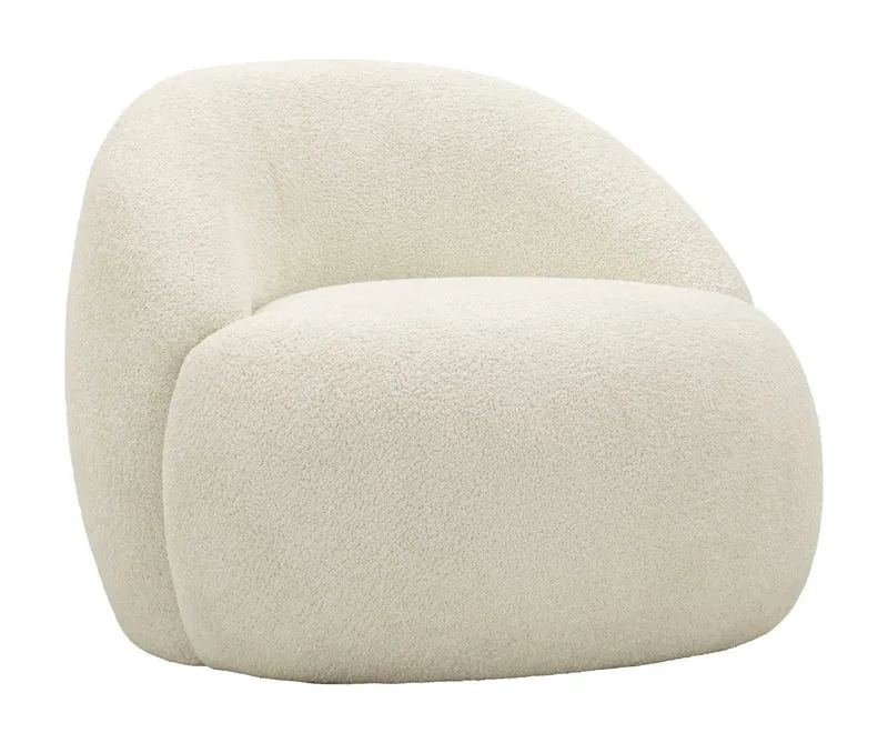 Poltrona in Tessuto Bouclé con Design Scandinavo - GINEVRA