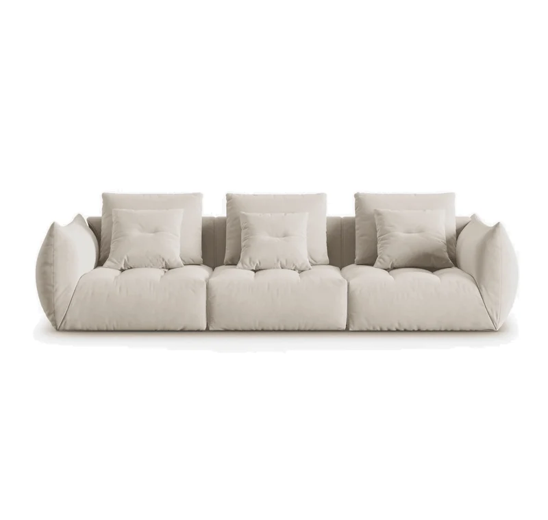 Divano Modulare Bloom 4 posti in velluto o tessuto strutturato 332x106x95