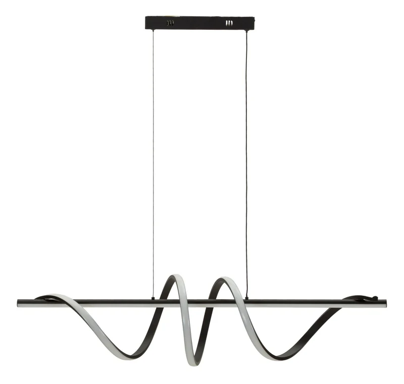 Lampadario LED a Spirale in Metallo Nero con 3 Temperature - SPIRAL