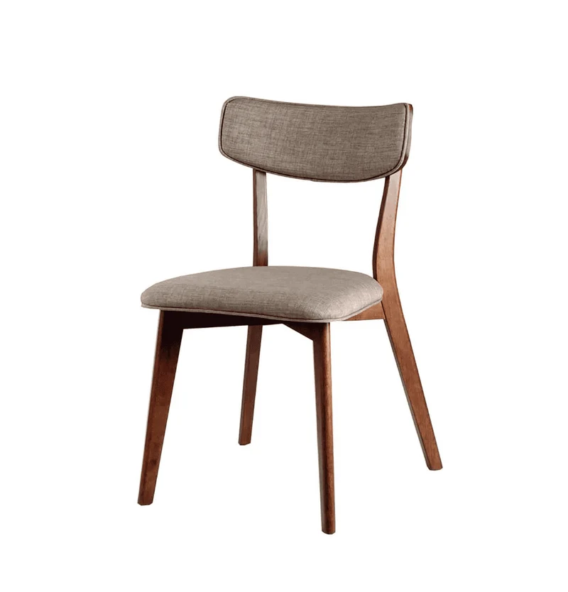 Sedia ANAIS in legno noce e tessuto grigio