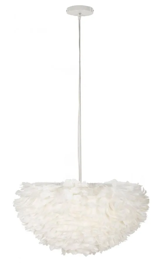 Lampadario a piume sintetiche rotondo diametro 60 cm - FEATHER