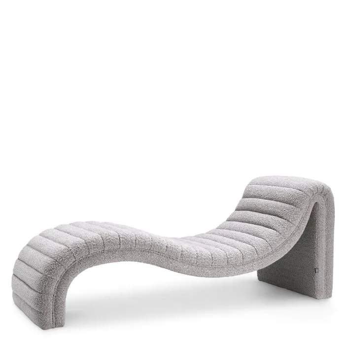 Chaise Longue Pioneer bouclè grigio