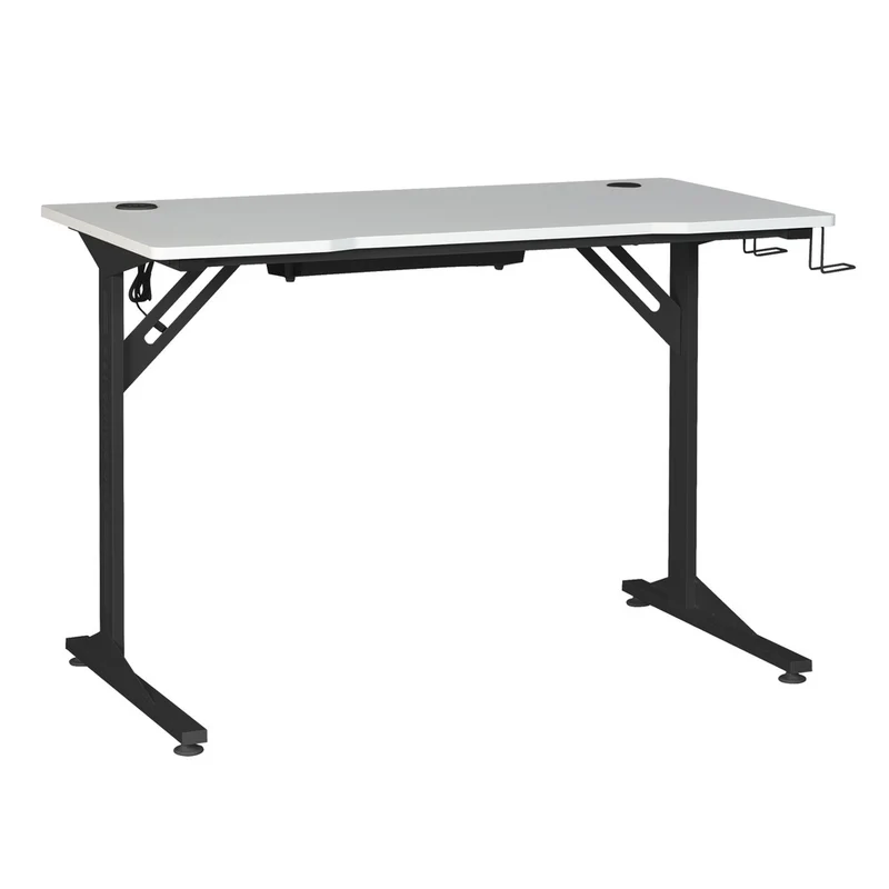 Scrivania Gaming Bianco-Nero 115x60x76 Cm