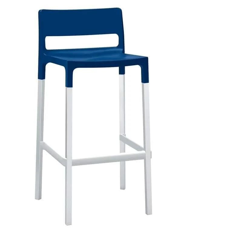 Set 4 Sgabelli DIVO moderno in tecnopolimero e alluminio - seduta h65 cm
