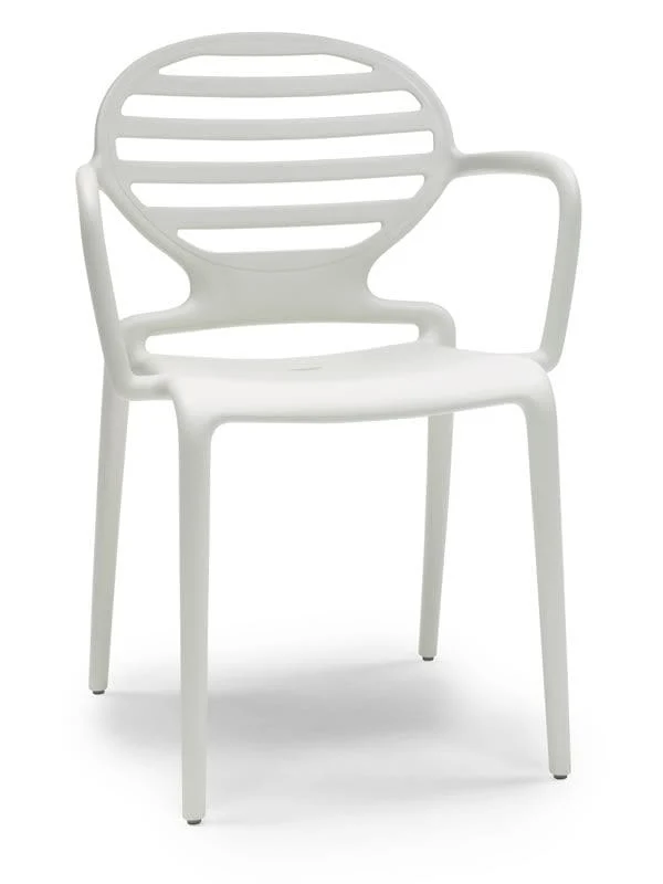 Set 4 sedie COKKA in tecnopolimero Bianco lino | Antracite