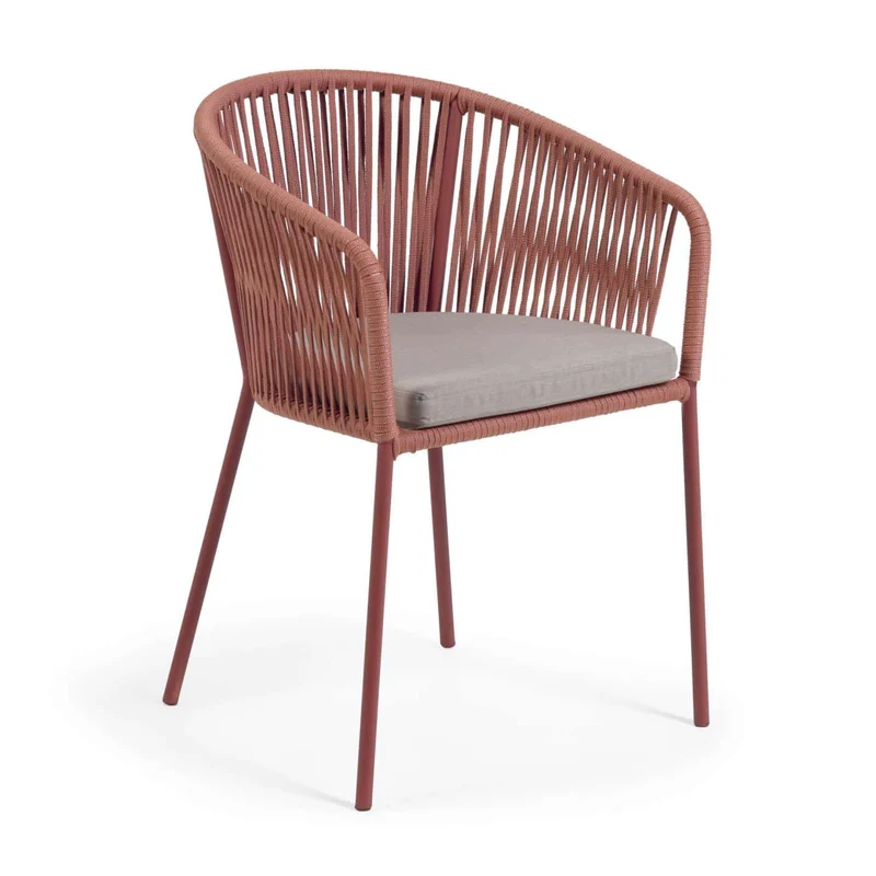 Sedia YANET in corda color terracotta