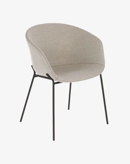 Sedia IDA in tessuto grigio chiaro