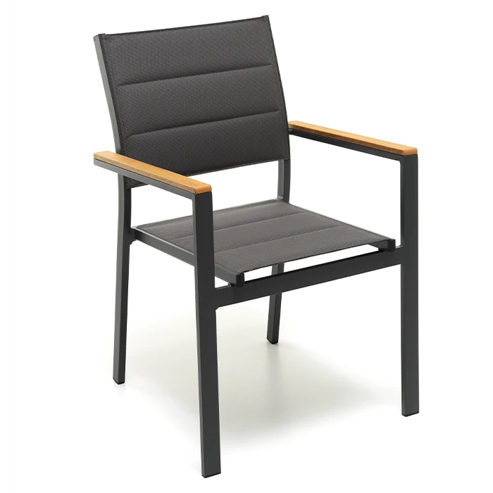 Sedia Con Braccioli Hills In Alluminio E Poliwood
