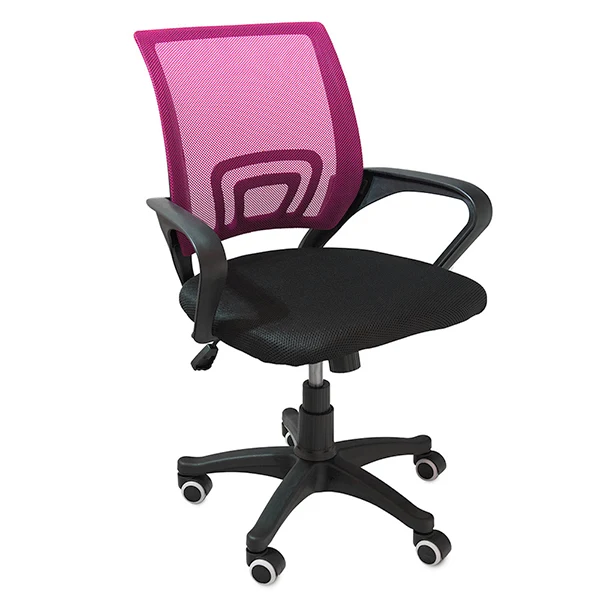 Poltrona Arese Per Ufficio Nera-Rosa