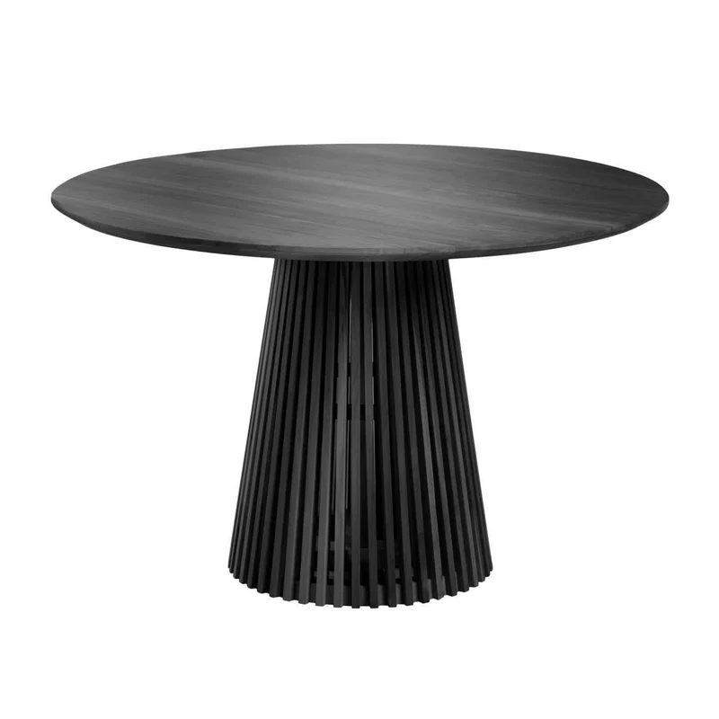 Tavolo IKARIA in legno massello di mindi finitura nero Ø 120cm