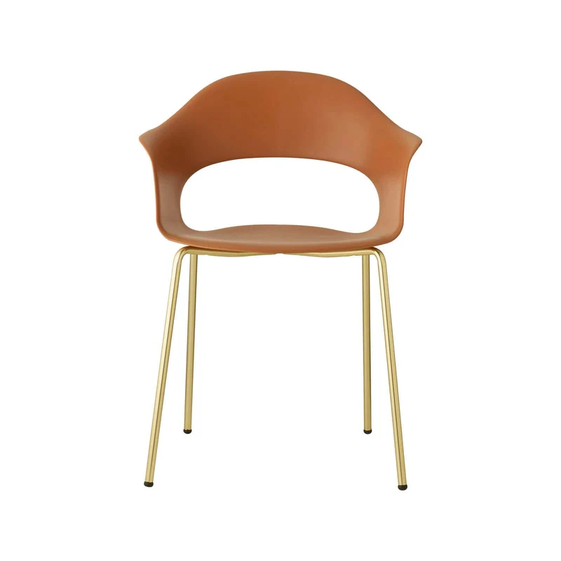Set 2 sedie LADY B Tecnopolimero Gambe Ottone Satinato / Nichel Nero Lucido