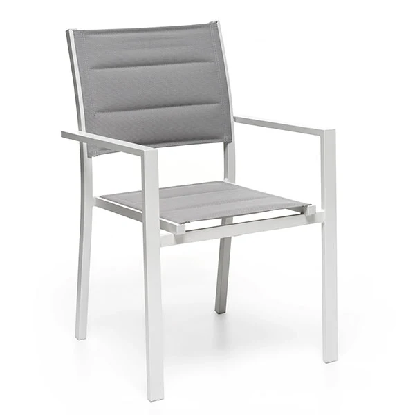 Sedia Con Braccioli Ostuni In Alluminio E Textile