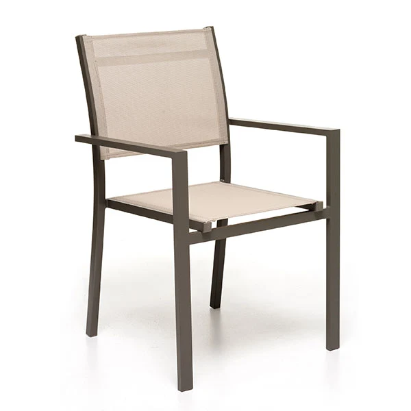 Sedia Con Braccioli Otranto In Alluminio E Textil