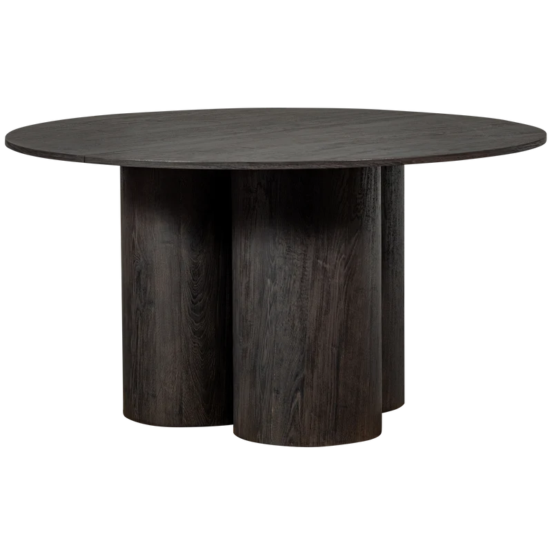 Tavolo da pranzo oona tondo con 3 gambe in mdf marrone scuro ø140cm