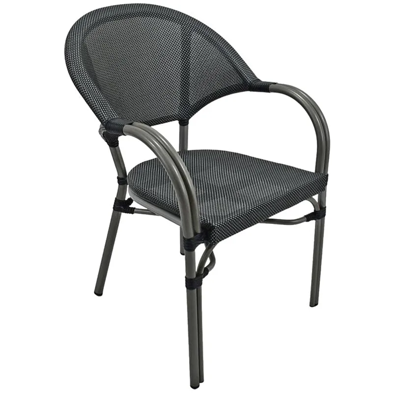 Sedia Con Braccioli Alluminio Silver 56x61h84