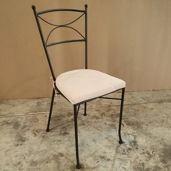 Sedia Ferro Marrone Cuscino Ecru