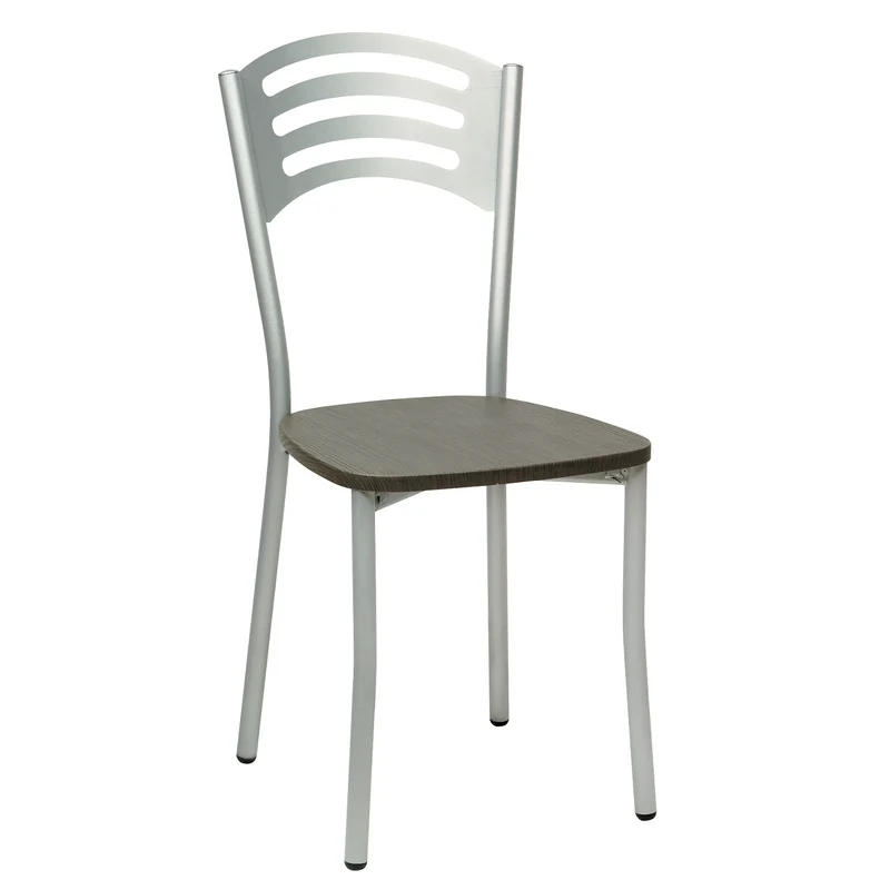 Sedia Milly In Metallo E Legno Silver