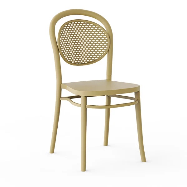 Sedia Pluto In Resina Cappuccino