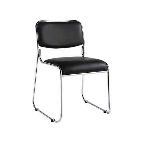 Sedia Match In Metallo Ed Ecopelle Nera