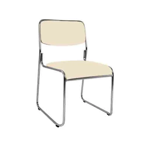 Sedia Match In Metallo Ed Ecopelle Beige