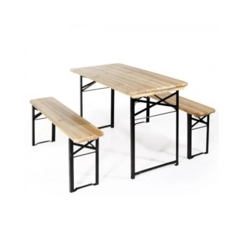 Set Birreria Tavolo E 2 Panche Da Esterno In Legno