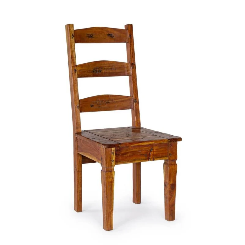Sedia in Legno Massello di Acacia Rustico Anticato - NINA