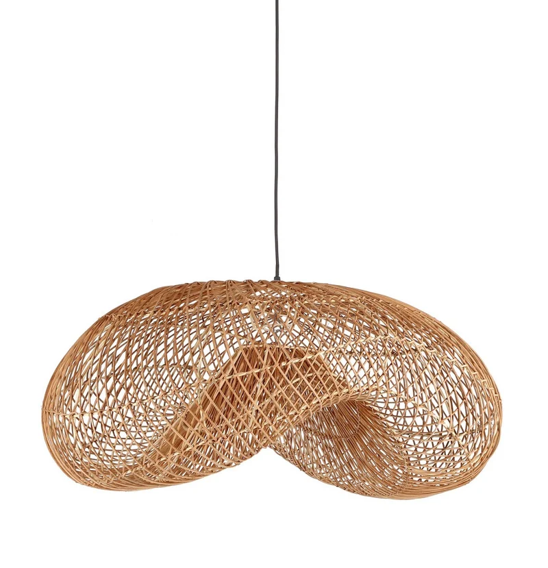 Paralume a Sospensione in Rattan Intrecciato a Mano 81x56 cm - MEI-FANG