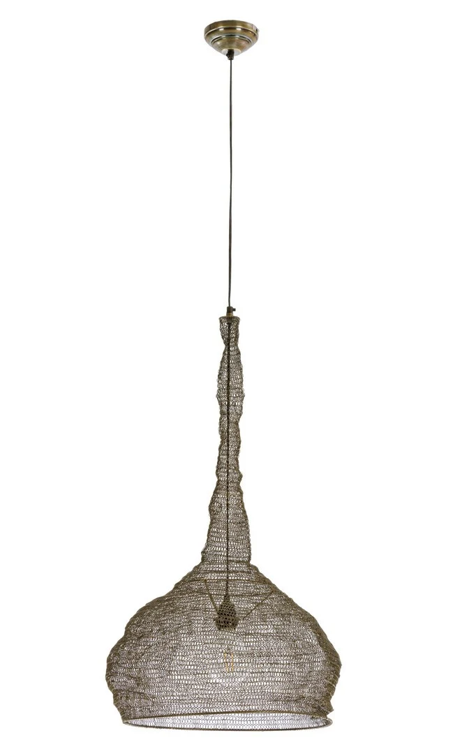 Lampadario a Sospensione in Metallo Traforato Ottone - DARIO