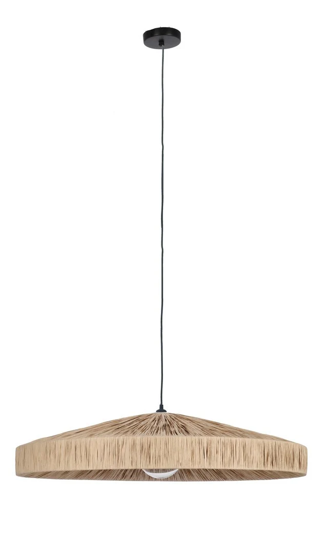 Lampadario a Sospensione in Rafia Naturale Intrecciata D80 - MEI-WEN