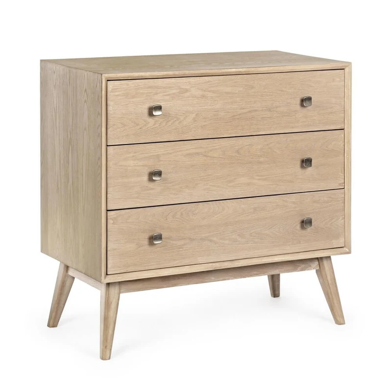 Cassettiera 3 Cassetti in Legno Stile Scandinavo con Gambe - ALEXANDRA