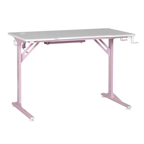 Scrivania Gaming Bianco-Rosa 115x60x76 Cm