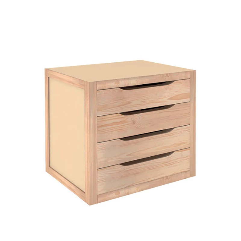Cassettiera 4 Cassetti Pino Grezzo 39x30x37 Cm