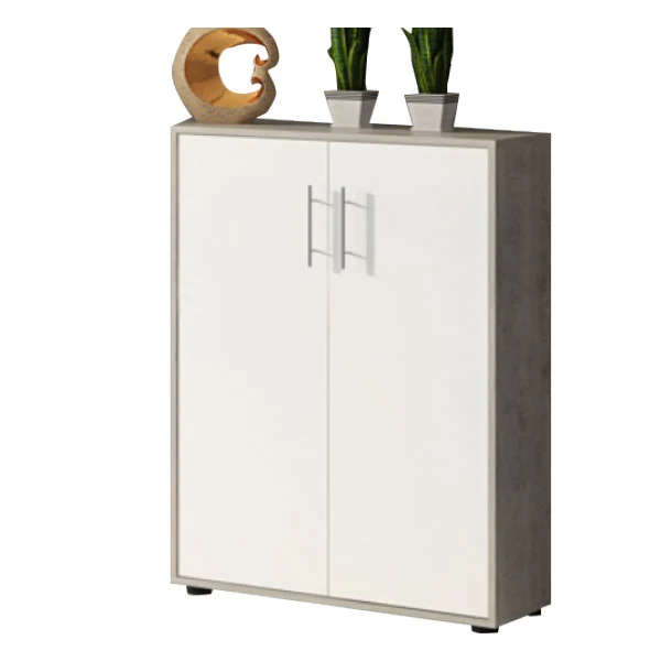 Armadio Omega 2 Ante Cemento 118x78x33 Cm