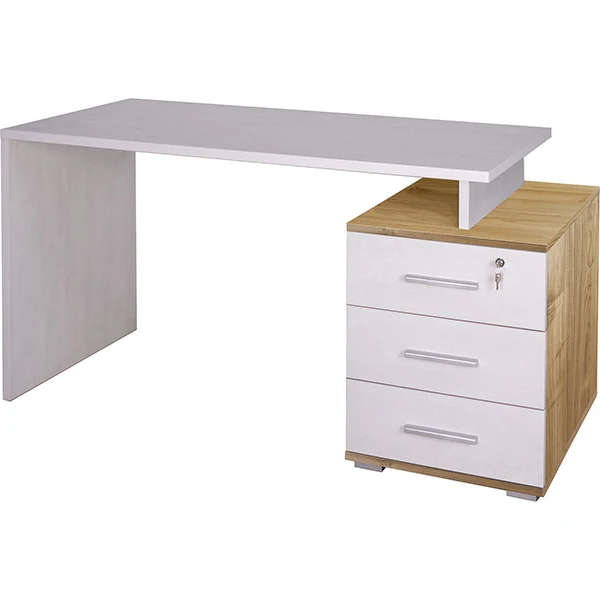 Scrivania Double 3 Cassetti Noce 76x154x55cm