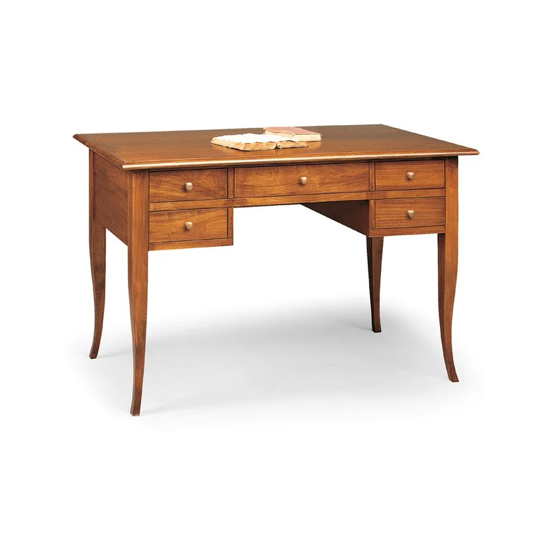 Scrittoio Classico 5 Cassetti Noce 130x65x81cm