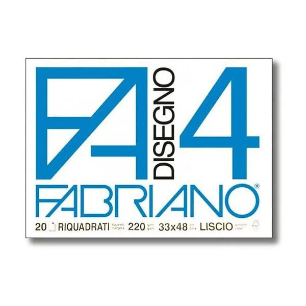 Blocco Disegno F4 Riquadrato 20 Fogli 33x48 220gr