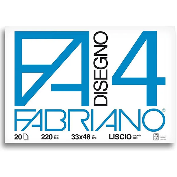 Blocco Disegno F4 Liscio 20 Fogli 33x48 220gr