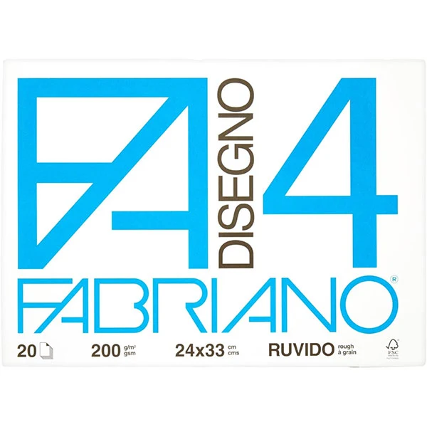 Blocco Disegno F4 Ruvido 24x33 20 Fogli 200 Gr