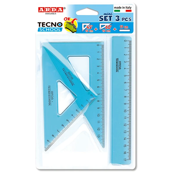 Set 3pz Righello E Squadre 7063
