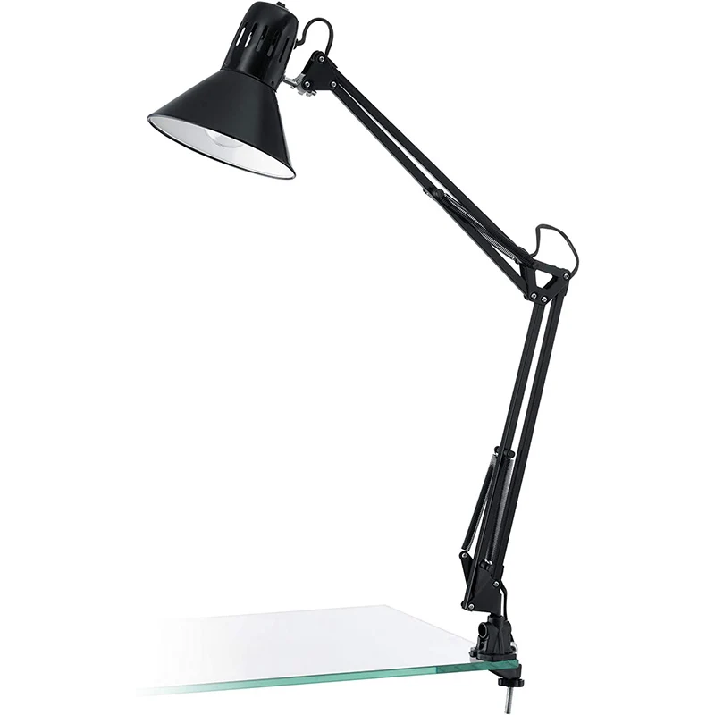 Lampada Tavolo Con Morsetto Nera
