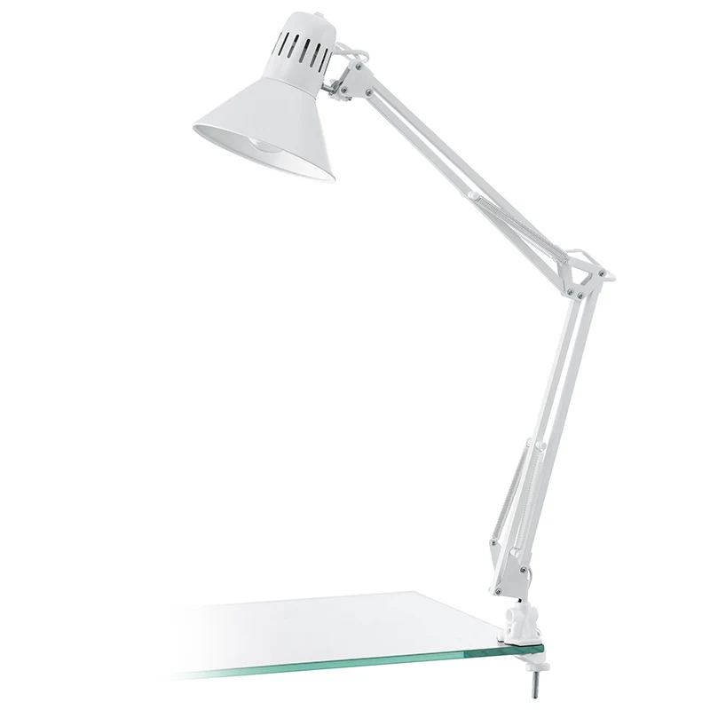 Lampada Tavolo Con Morsetto Bianca